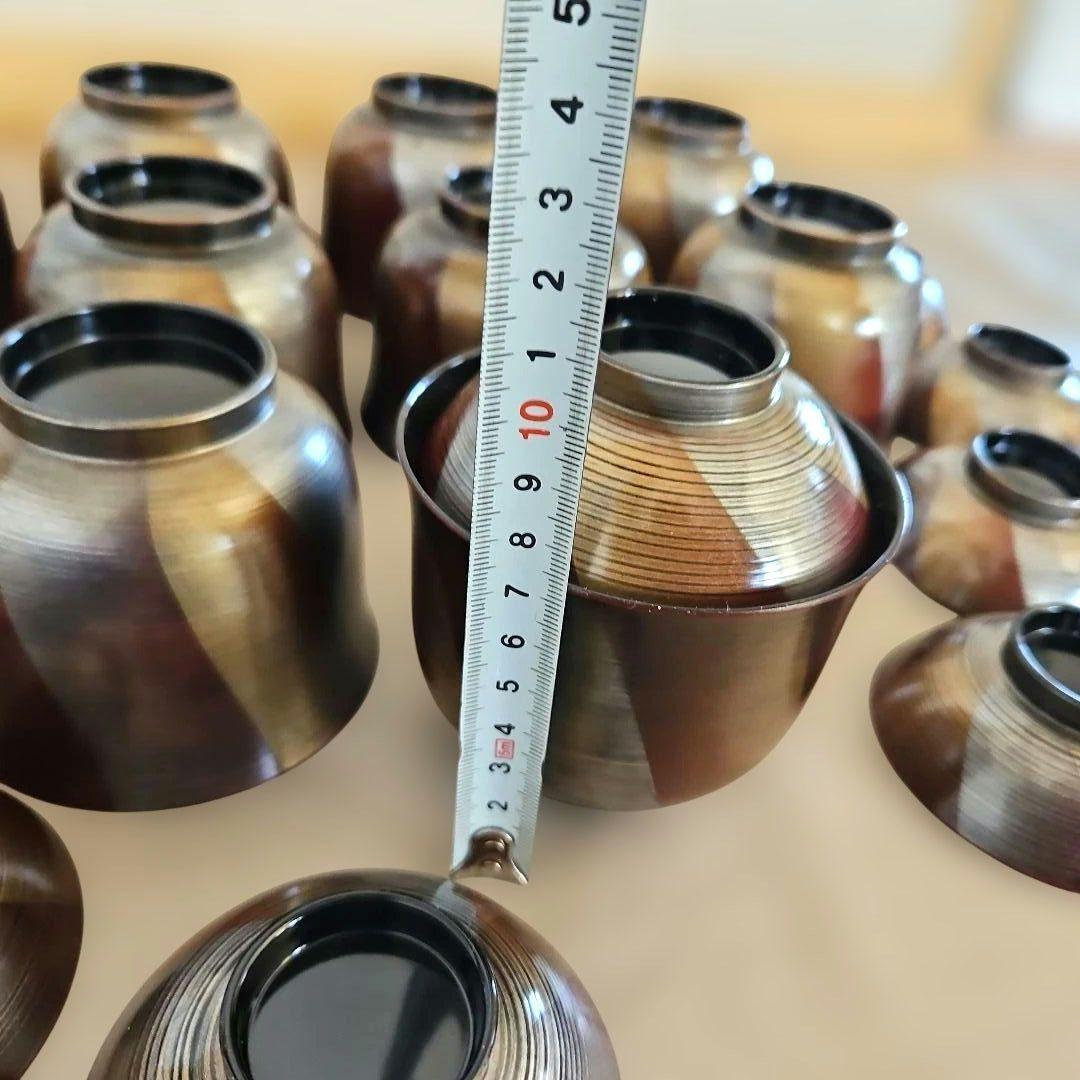 レトロ　姫小椀　朱金銀刷毛目　風車　10客　和モダン　和風　お椀　食事会