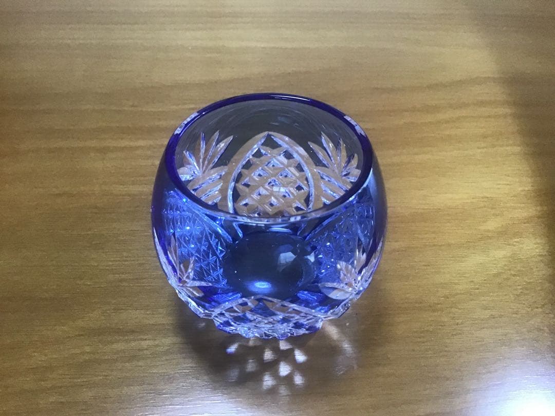 (美品)江戸切子　懐石杯　猪口　伝統工芸士　木村秋男　デザイン