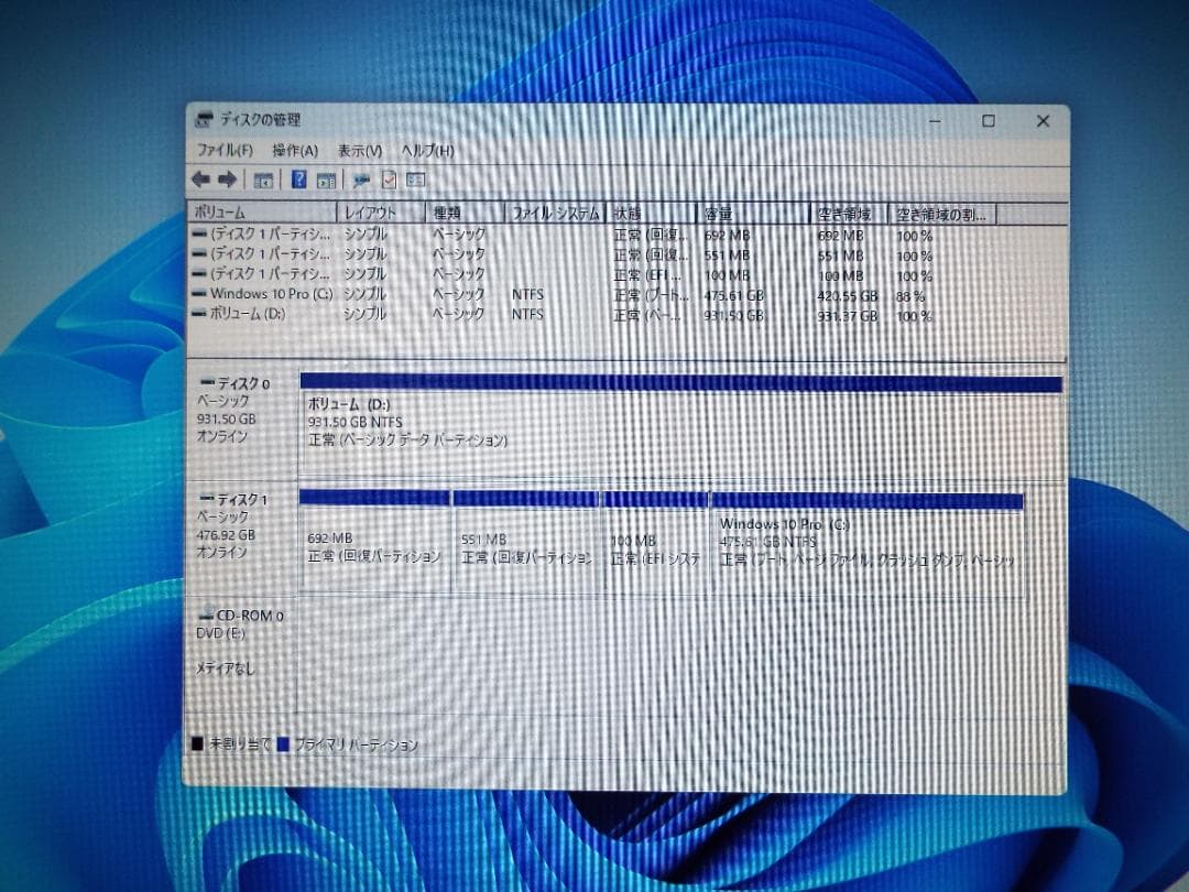 Windowsデスクトップ ESPRIMO D588/BX i5-9500 32G SSD512G+HDD1