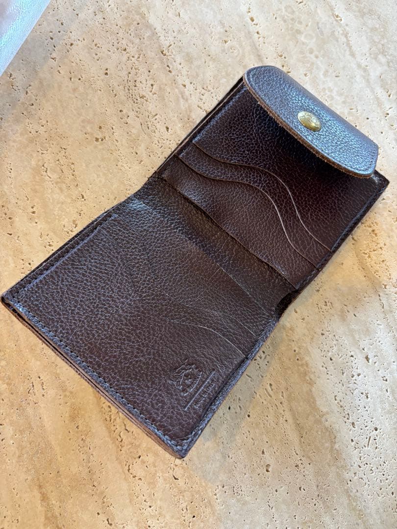 IL BISONTE がま口折財布　ブラウン
