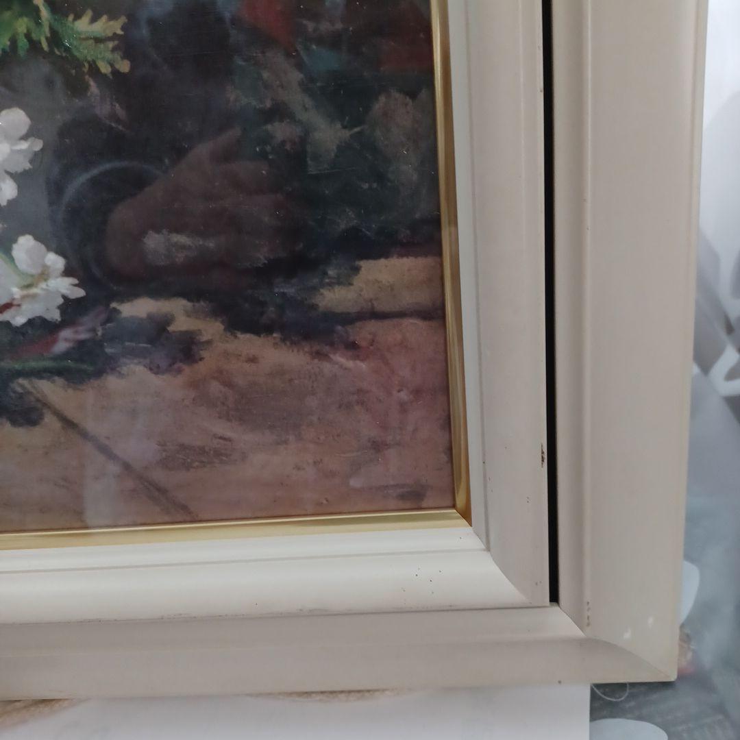 ルノアール花の絵画 白いフレーム付き