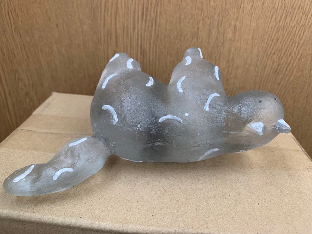 安達知江　ガラス オブジェ ねこ ハンドメイド